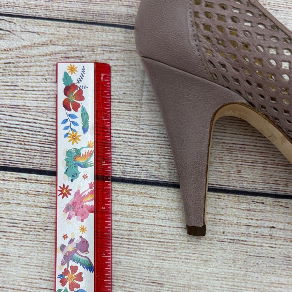 Kate Spade Taupe Bow Peep Toe Heels - Picture 2 of 7